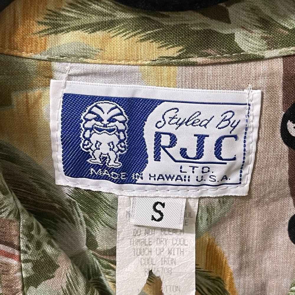 Vintage RJC Hawaii Aloha Shirt Small Tropical Surf Woody Wagon Made USA - Picture 3 of 3